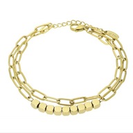 68160 Bransoletka złota stal chirurgiczna łańcuchy z kostkami