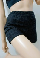 PAGE ONE elastyczne czarne koronkowe spodenki szorty pin up S