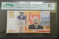 Banknot kolekcjonerski 20 zł Lech Kaczyński 2021 z gradingiem