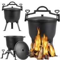 KOCIOŁEK ŻELIWNY 10L MYŚLIWSKI WĘGIERSKI GARNEK ŻELIWNY NA OGNISKO GRILL