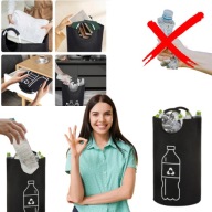 DUŻY SKŁADANY KOSZ, TORBA NA BUTELKI Z UCHWYTAMI 2SZT PO 100L, SEGREGACJA