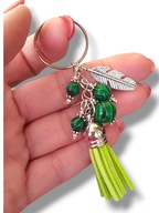025 Oryginalny BRELOK do kluczy, do torebki Malachit