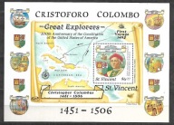 ST. VINCENT - 500 rocznica odkrycia Ameryki 1988 ** Mi B-56 (1961)