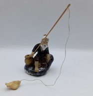 Shiwan FIGURKA kolekcjonerska STARA rybak WĘDKARZ a