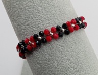 Bransoletka ze szklanych koralików, studniówka, walentynki