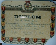 Reprodukcja dyplom Rajdu HARLEY DAVIDSON PZM sekcja KOLEJARZ Siedlce 1950