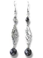 AW57 Kolczyki kamienie AGAT WĘŻOWY