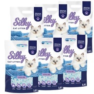 Mega Pack Żwirek silikonowy dla kota bezpyłowy SILKY 3,8l zestaw 6 szt.