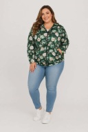 KURTKA BLUZA DRESOWA W KWIATY PLUS SIZE 52/54/56