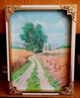 POLNA DROGA-OBRAZ OLEJNY NA PŁÓTNIE -ANDRZEJ KACZMAREK