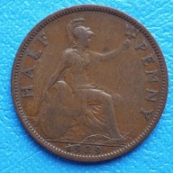 Wielka Brytania 1/2 pensa 1929r.