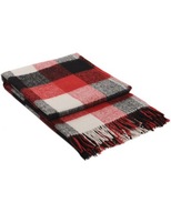 Koc z wełnianymi Dilios - Palermo, 140 x 200 cm, czerwono szary