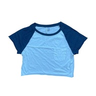 Bluzka damska crop top krótki rękaw biała granatowa S H&M Divided