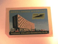 HOTEL ORBIS MERKURY POZNAŃ naklejka z PRL