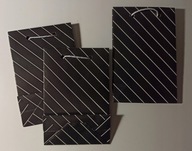 Czarno-biała Torebka papierowa 8x4x12 op-10 szt