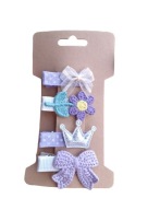 Spinki do włosów dla niemowląt dziewczynek 4 szt. handmade fiolet