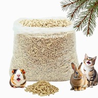 ŻWIREK DREWNIANY DLA KOTA KRÓLIKA ŚWINKI 15KG 40L PELLET 100% SOSNOWY JASNY