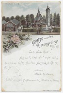 E78 Gruss aus dem Riesengebirge Pfarrei Wang Bierutowice Kirche 1897 Litogr