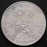 Holandia Niderlandy 2 1/2 guldena 1858 - król Willem III - srebro