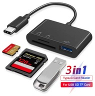 ADAPTER CZYTNIK KART PAMIĘCI 3w1 SD TF MICROSD PORT USB KABEL USB C