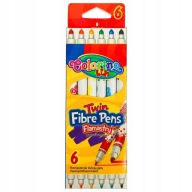Flamastry dwustronne Colorino 6 kolorów
