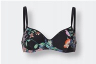 Feel good góra od bikini w kwiaty czarna 50B