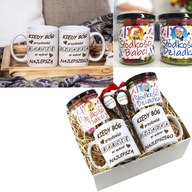 ZESTAW PREZENTOWY NA DZIEŃ BABCI I DZIADKA - KUBKI CERAMICZNE + SŁODYCZE