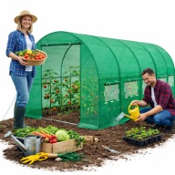 TUNEL SZKLARNIA FOLIOWY OGRODOWY 4,5x2x2m 9m2 DUŻY TUNEL FOLIA DO OGRODU