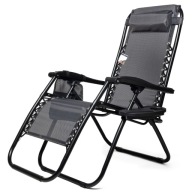 Leżak Ogrodowy 150kg Rozkładany Plażowy Krzesło Turystyczne Stoliczek Grill