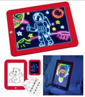 MAGIC TABLET GRAFICZNY MAGICZNY ZNIKOPIS TABLICA LED SZABLONY DLA DZIECI