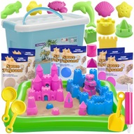 PIASEK KINETYCZNY 6KG XXL FOREMKI BASENIK ŁOPATKI ZESTAW MEGA