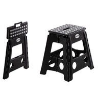 TABORET SKŁADANY CZARNY 40CM STOŁEK PODNÓŻEK ANTYPOŚLIZGOWY 150KG