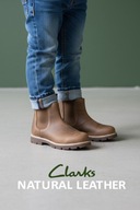 Clarks botki sztyblety skórzane brązowe rozm. 30