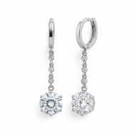 Kolczyki FF24 wiszące krótkie cyrkonie pr. sr. 925