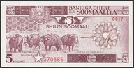Somalia 5 shilling 1987 - bawoły - stan bankowy UNC