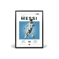 Lionel Messi 10 Plakat w Ramce z Szybką 30x40 Wysoka jakość