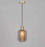 Lampa wisząca Courba mosiądz E27 złota szklana