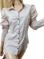 H_&_M bawełniana JASNO-PUDROWA bluzka z bufkami z kołnierzykiem 46/3XL