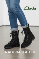 Clarks Orinoco Style trzewiki sznurowane skórzane zamszowe czarne rozm. 36