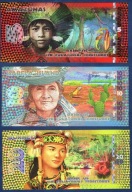 TERYTORIA RÓWNIKOWE SET 5 szt 2014-15 UNC PTAKI RYBY POLIMER