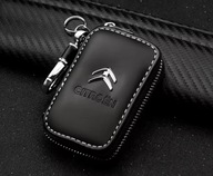 CITROEN BRELOK ETUI NA KLUCZYKI SKÓRA CHROM NOWOCZESNY DESIGN CZARNY