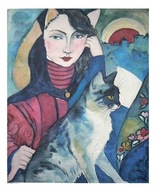 Obraz Akwarela Dama z Kotem