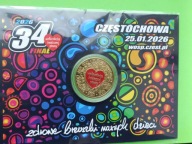 Oryg. MONETA PAMIĄTKOWA - 10 FINAŁKÓW -WOŚP- 34 -FINAŁ- w oryg. opakowaniu