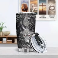 KUBEK TERMICZNY Z UCHWYTEM TERMOS KAWA 600 ML WILK WIKING MĘŻCZYZNA