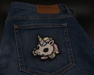 Naszywka Haftowana CZASZKA JEDNOROŻCA – 10 x 8 cm