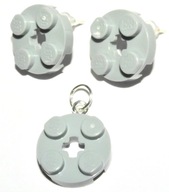 Biżuteria LEGO - KOMPLET: kolczyki + zawieszka (4211475 4032 j.szary)