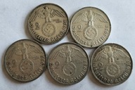 moneta srebro Niemcy 2 marki Hindenburg 1937 1938 1939