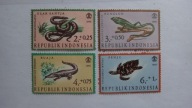 Indonezja 1966, Gady i plazy, fauna, Mi. 558-561