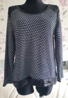 sweter prążkowany paski paskami pepitka pepitkę pepita pepitę skóra vintage