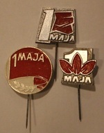 1 MAJA - ZESTAW 3 CIEKAWYCH PRZYPINEK - RZADKIE, CIEKAWE